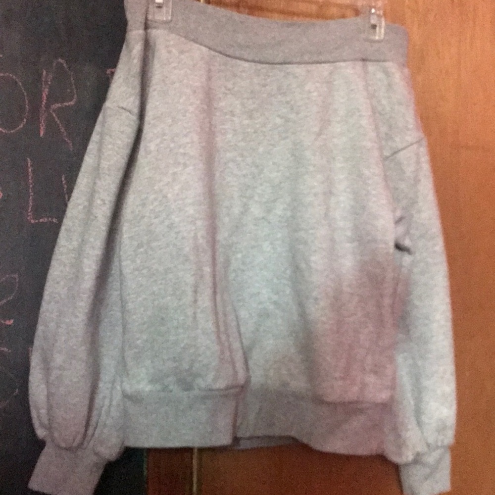 Grey Off the Shoulder Sweatshirt